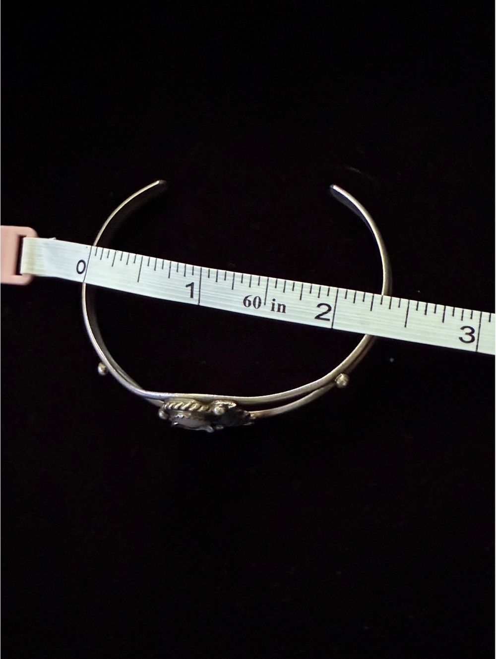 Vintage Sterling Silver Mother of Pearl Split-Shank Cuff Bracelet - Picture 6 of 8
